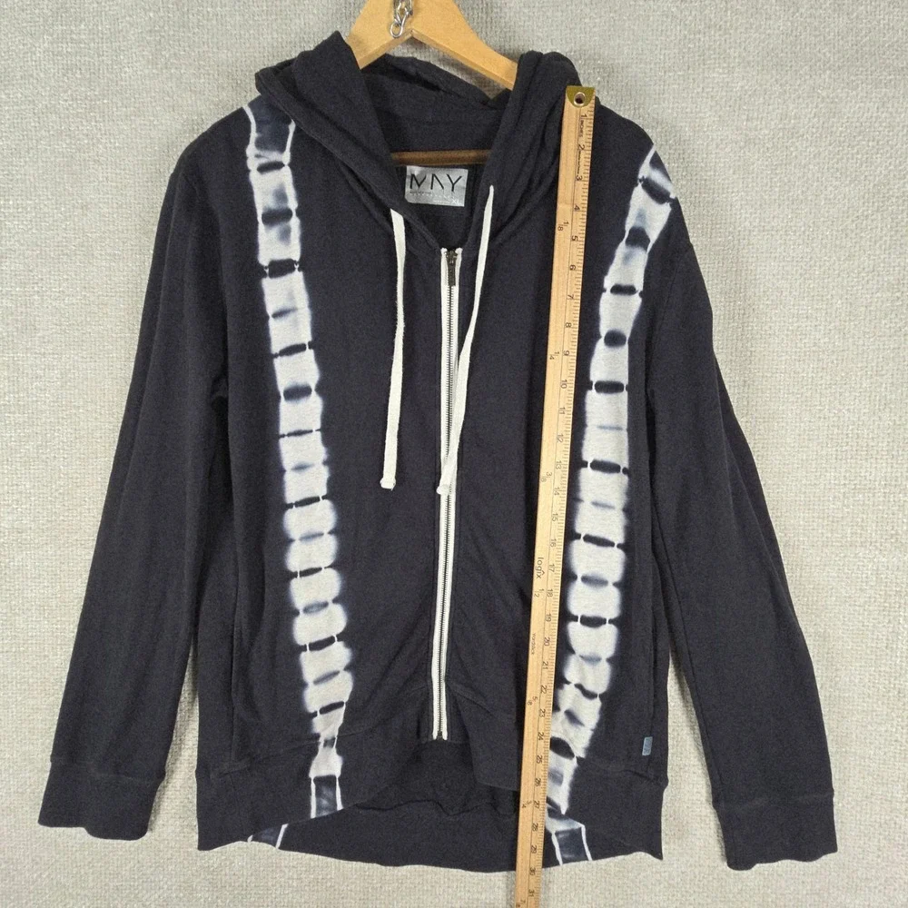 Marc New York Performance Womens XL Black Tie Dye Zip Up Hoodie Sweatshirt - Picture 3 of 7